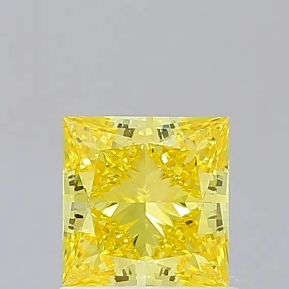 1.02ct Princess Lab Grown Diamond (Colour Fancy Vivid Yellow, Clarity IF, IGI Certified)